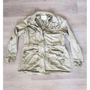 Per Se Military Army Green Style Cargo Utility Jacket Pockets Women's Size Large